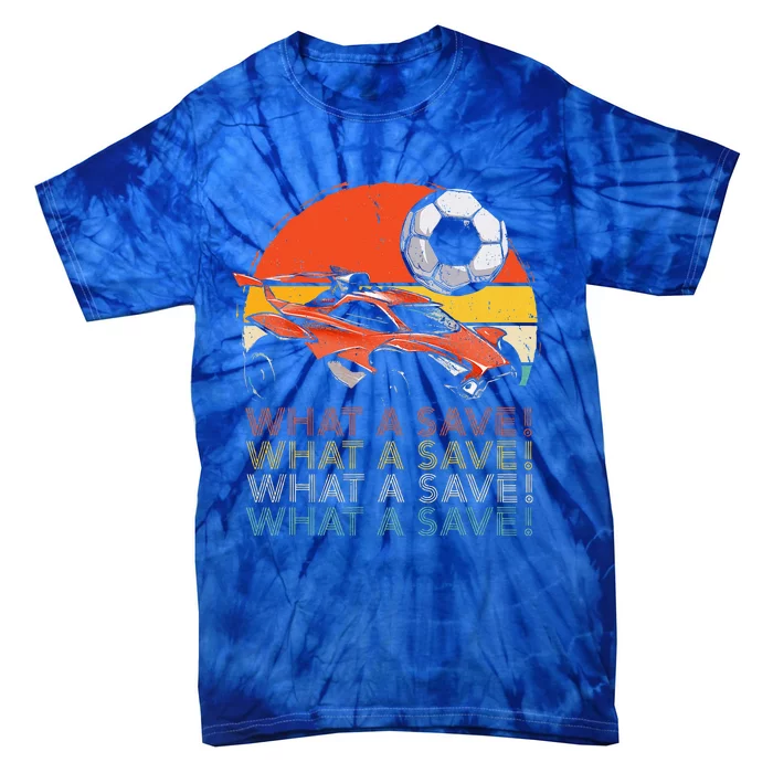 What A Save Retro Rocket Soccer Car Tie-Dye T-Shirt