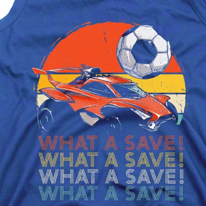 What A Save Retro Rocket Soccer Car Tank Top