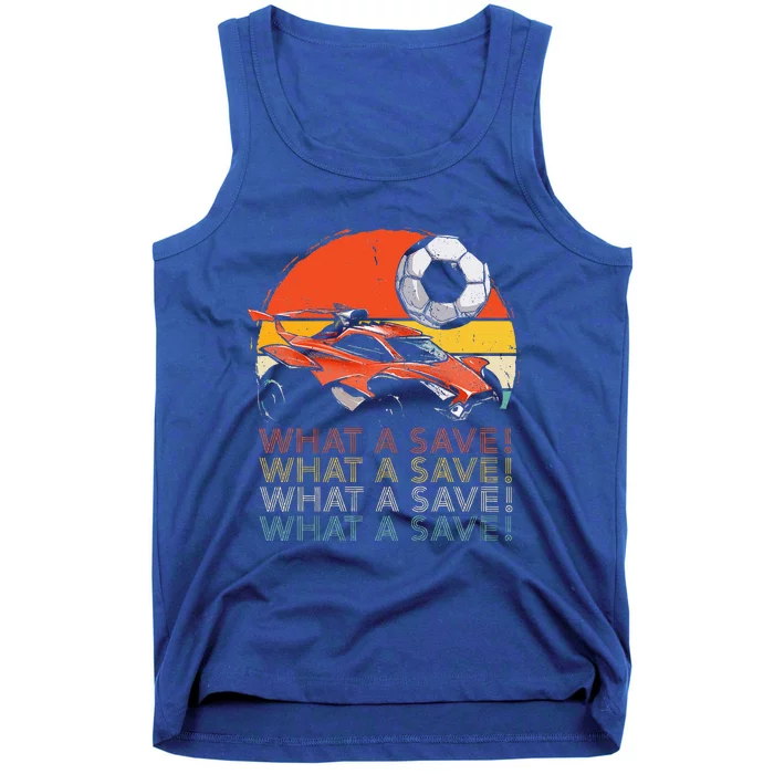 What A Save Retro Rocket Soccer Car Tank Top