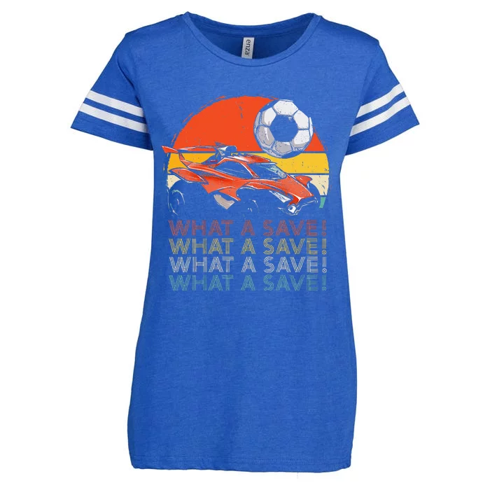 What A Save Retro Rocket Soccer Car Enza Ladies Jersey Football T-Shirt