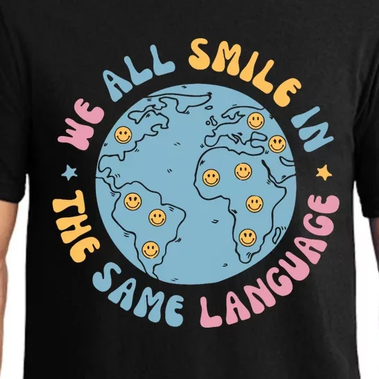 We All Smile In The Same Language Funny Esl Teacher Pajama Set