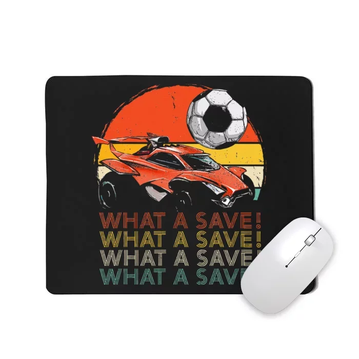 What A Save Vintage Retro Rocket Soccer Car Mousepad