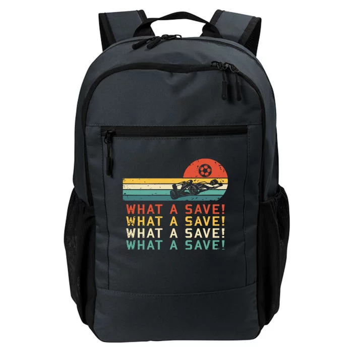 What A Save Vintage Retro Rocket Soccer Car League Daily Commute Backpack