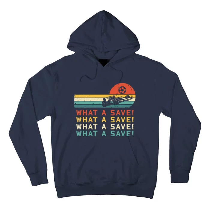 What A Save Vintage Retro Rocket Soccer Car League Tall Hoodie