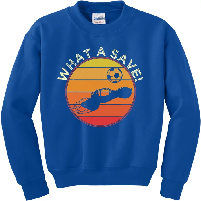 What A Save Vintage Rocket Soccer Car League Kids Sweatshirt