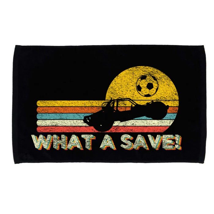 What A Save Vintage Retro Rocket Soccer Car League Gift Microfiber Hand Towel