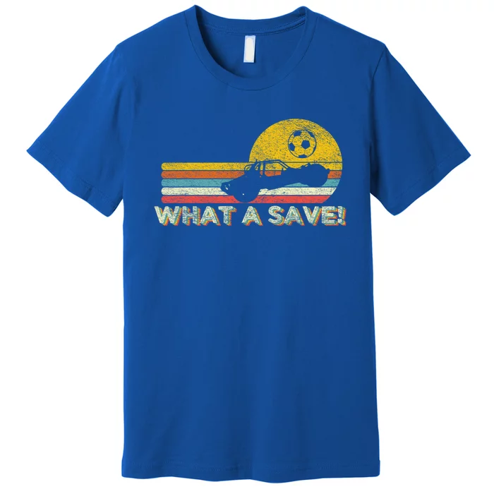 What A Save Vintage Retro Rocket Soccer Car League Gift Premium T-Shirt