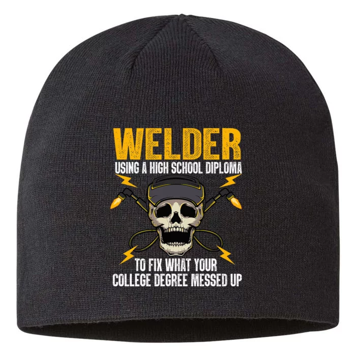 Welder Art Steel Welding Migtig Welder 8 1/2in Sustainable Knit Beanie