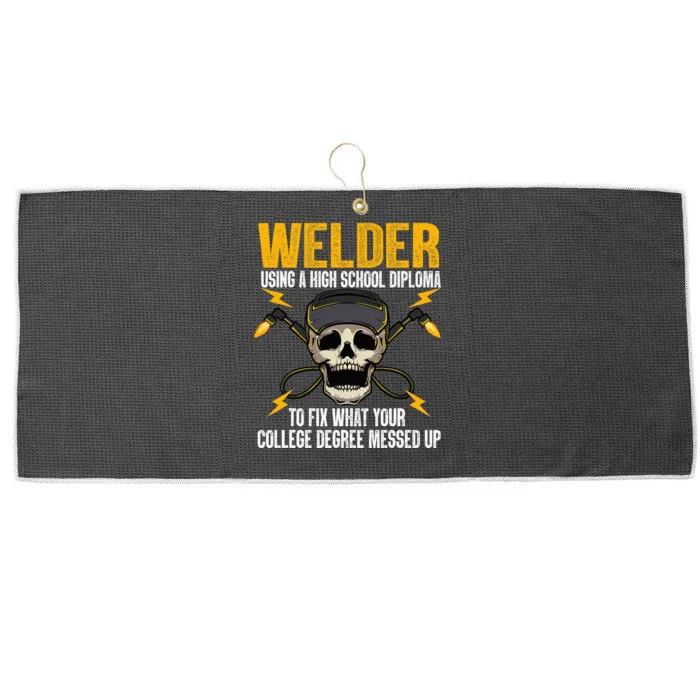 Welder Art Steel Welding Migtig Welder Large Microfiber Waffle Golf Towel