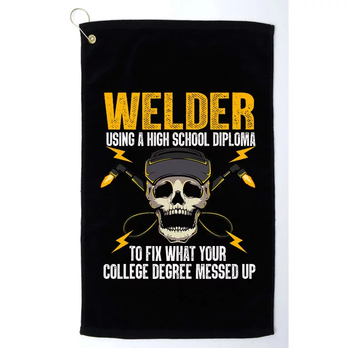 Welder Art Steel Welding Migtig Welder Platinum Collection Golf Towel