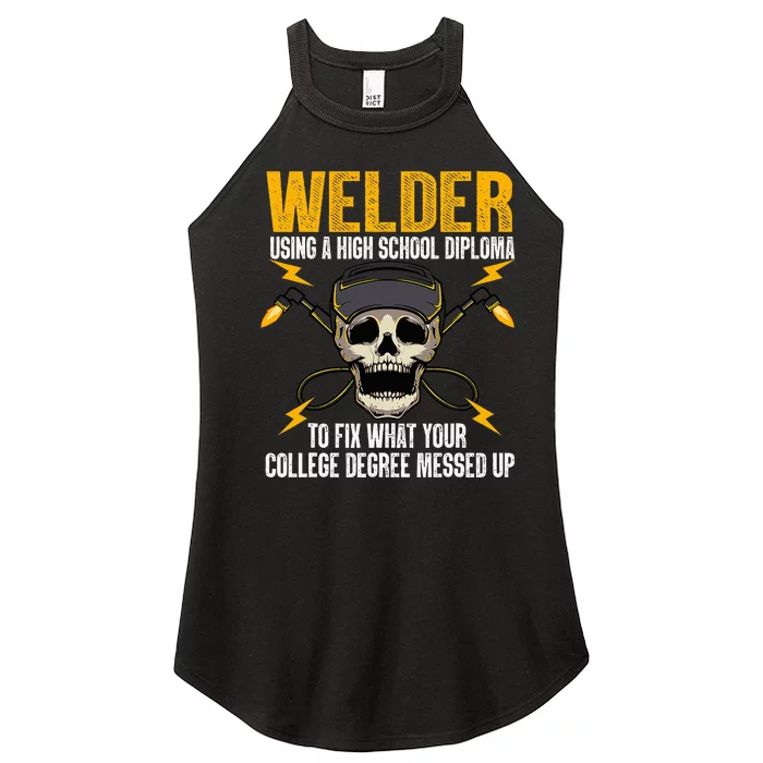 Welder Art Steel Welding Migtig Welder Women’s Perfect Tri Rocker Tank