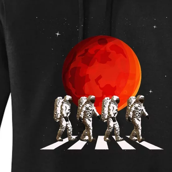 Walking Astronauts Spaceman Planets Space Galaxy Women's Pullover Hoodie