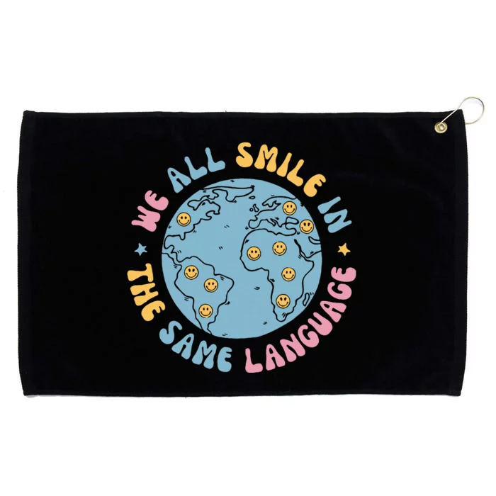 We All Smile In The Same Language Funny Esl Teacher Grommeted Golf Towel