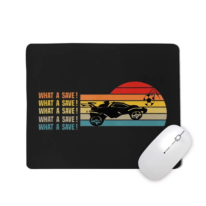 What A Save Vintage Retro Rocket Soccer Car League Mousepad