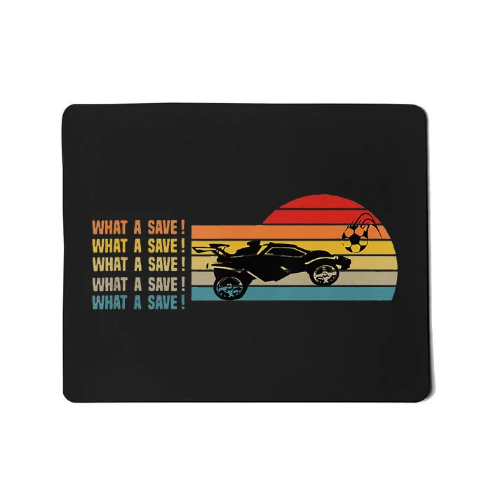 What A Save Vintage Retro Rocket Soccer Car League Mousepad