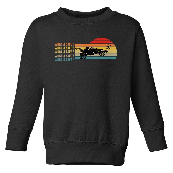 What A Save Vintage Retro Rocket Soccer Car League Toddler Sweatshirt