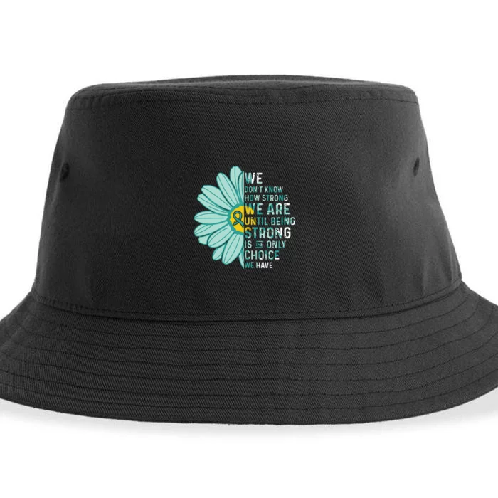 We Are Strong Ovarian Cancer Awareness Item Ovarian Cancer Zip Hoodie Sustainable Bucket Hat