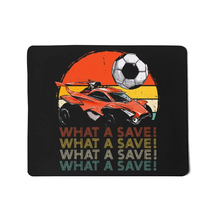 What A Save Vintage Retro Rocket Soccer Car Mousepad