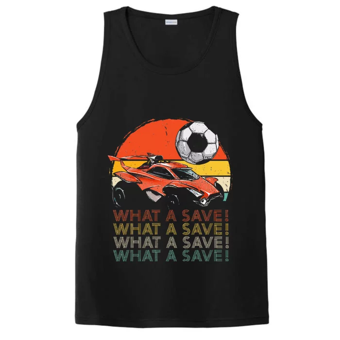 What A Save Vintage Retro Rocket Soccer Car Performance Tank