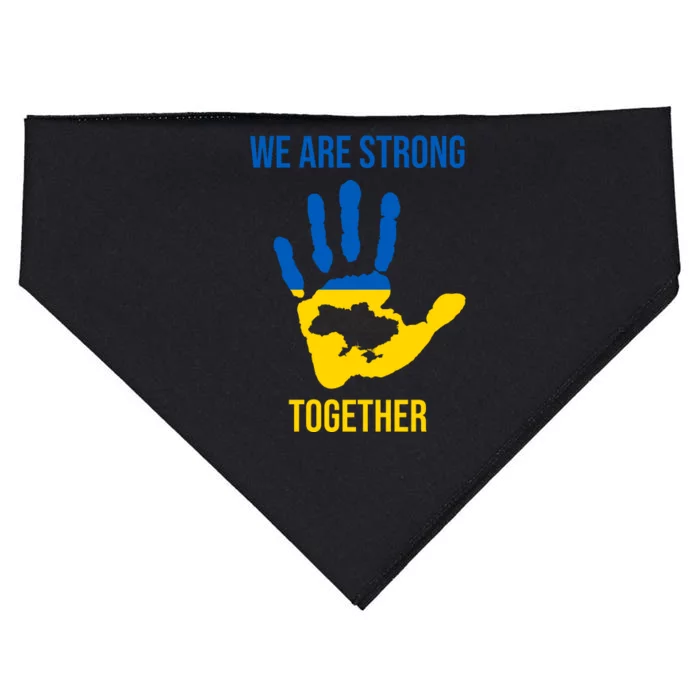 We Are Strong Together Ukraine Hand Print USA-Made Doggie Bandana