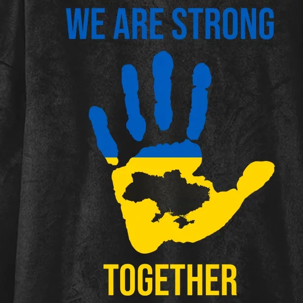 We Are Strong Together Ukraine Hand Print Hooded Wearable Blanket