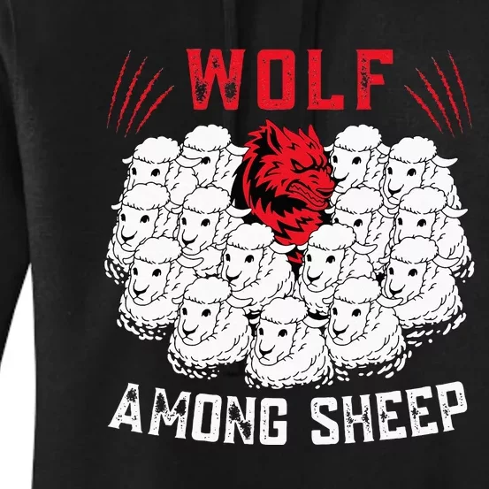 Wolf Among Sheep I'm Not One Of The Sheep Patriotic Women's Pullover Hoodie