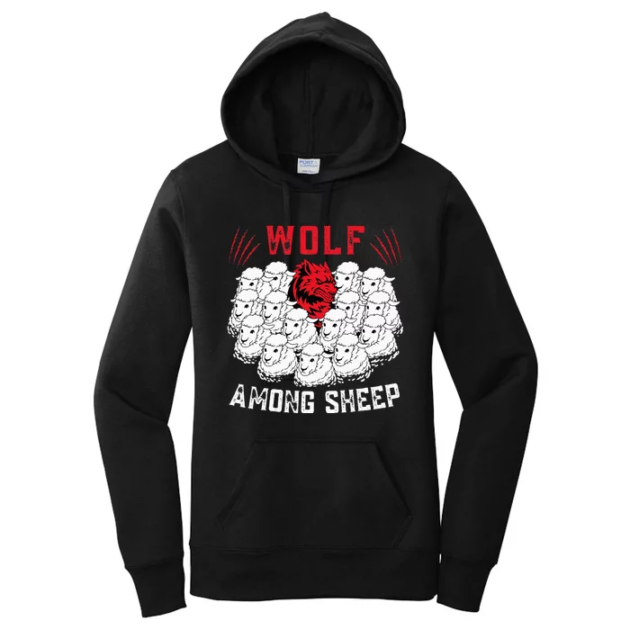 Wolf Among Sheep I'm Not One Of The Sheep Patriotic Women's Pullover Hoodie