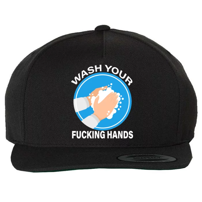 Wash Your Fucking Hands Wool Snapback Cap