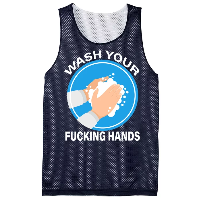 Wash Your Fucking Hands Mesh Reversible Basketball Jersey Tank