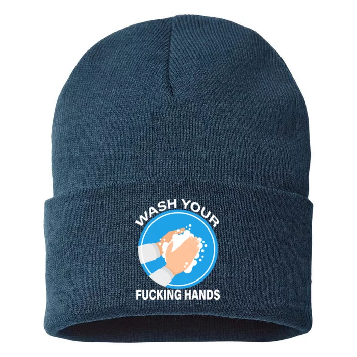 Wash Your Fucking Hands Sustainable Knit Beanie