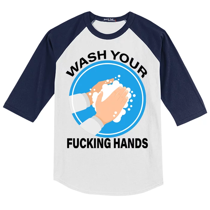 Wash Your Fucking Hands Kids Colorblock Raglan Jersey