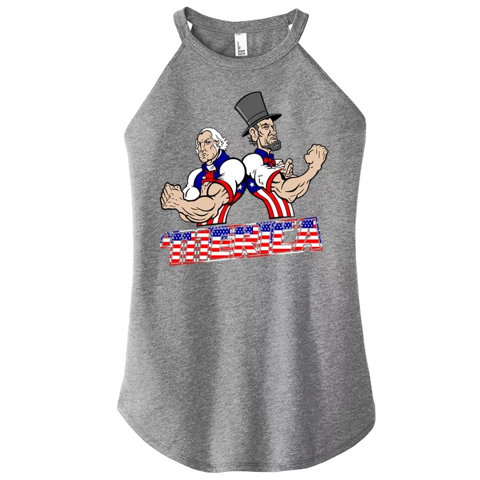 Washington And Lincoln 'Merica Women’s Perfect Tri Rocker Tank