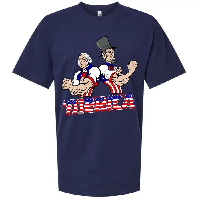 Washington And Lincoln 'Merica Sueded Cloud Jersey T-Shirt