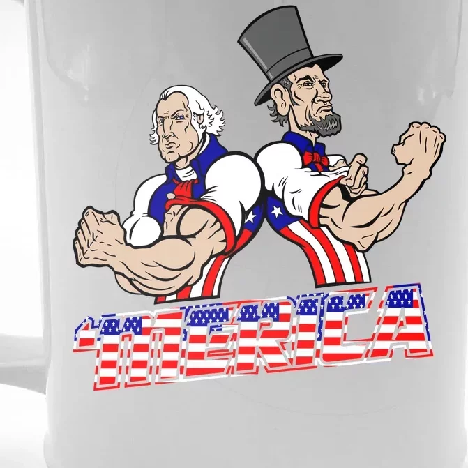 Washington And Lincoln 'Merica Front & Back Beer Stein