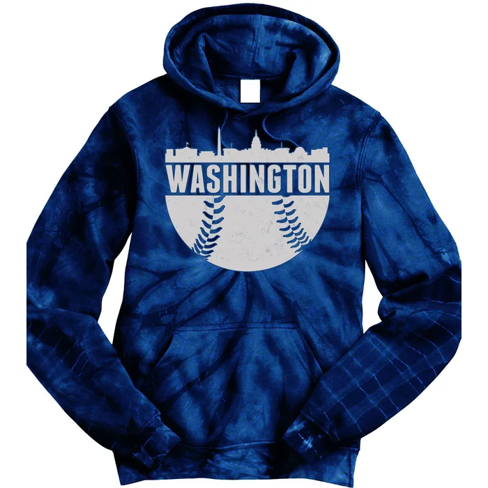 Washington Baseball Vintage Tie Dye Hoodie