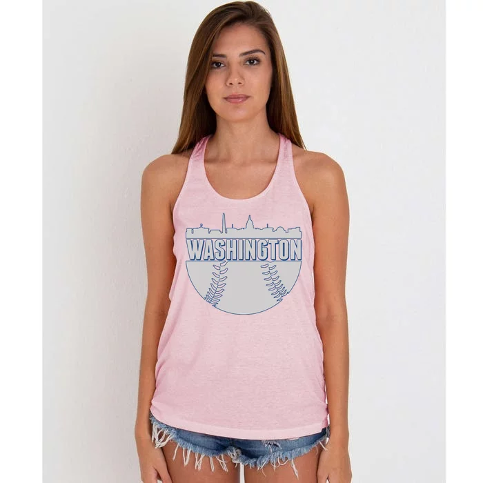 Washington Baseball Vintage Women's Knotted Racerback Tank