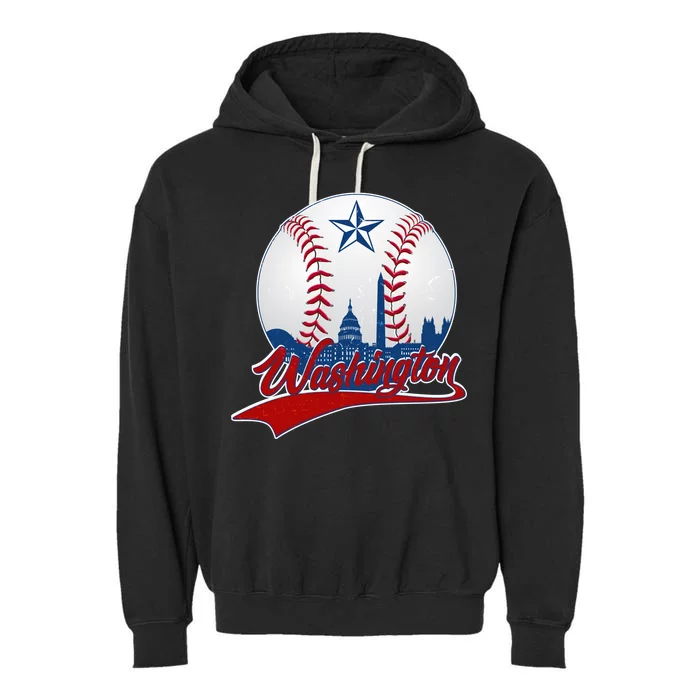 Washington Baseball Vintage Style Fan Garment-Dyed Fleece Hoodie