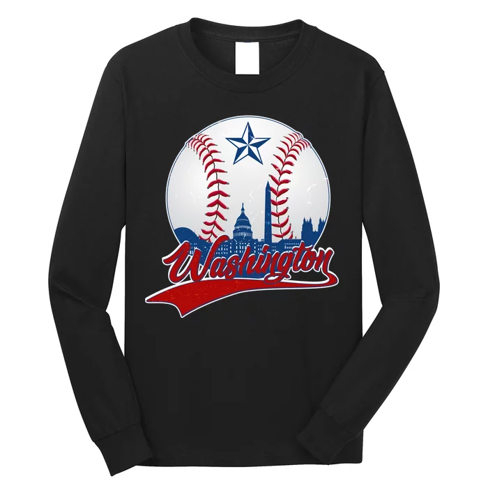 Washington Baseball Vintage Style Fan Long Sleeve Shirt