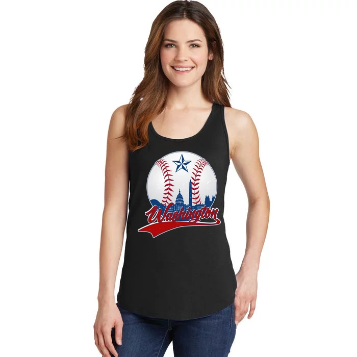 Washington Baseball Vintage Style Fan Ladies Essential Tank