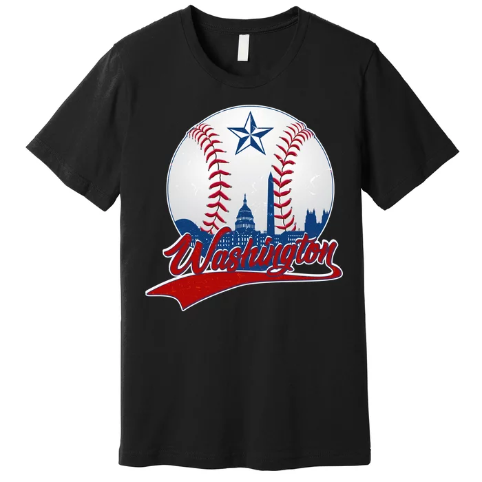 Washington Baseball Vintage Style Fan Premium T-Shirt