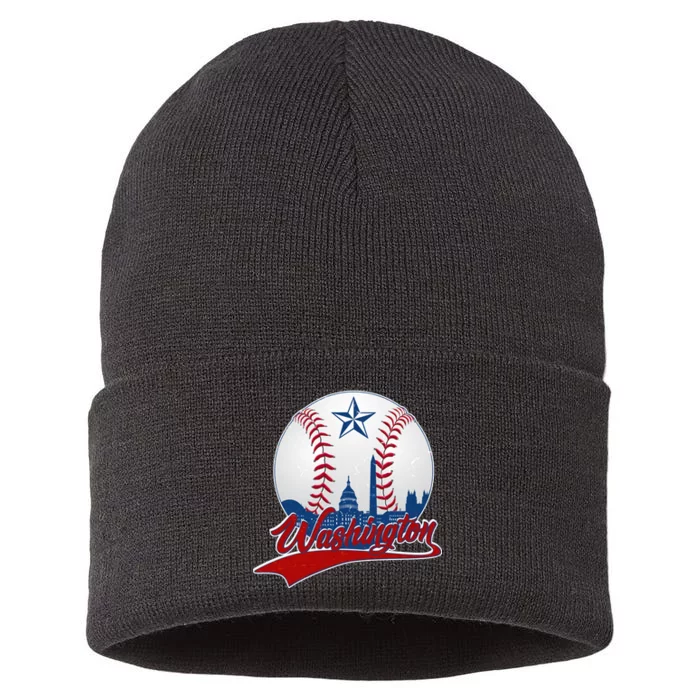 Washington Baseball Vintage Style Fan Sustainable Knit Beanie