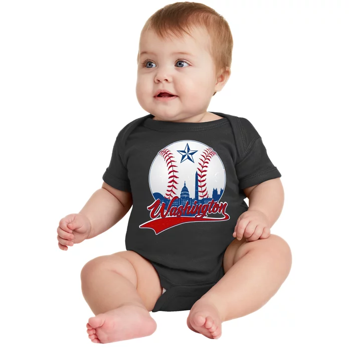 Washington Baseball Vintage Style Fan Baby Bodysuit