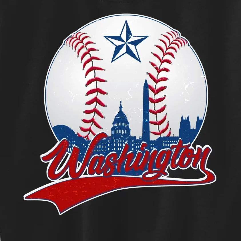 Washington Baseball Vintage Style Fan Kids Sweatshirt