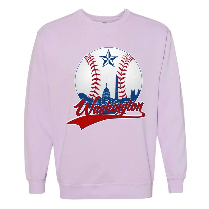 Washington Baseball Vintage Style Fan Garment-Dyed Sweatshirt