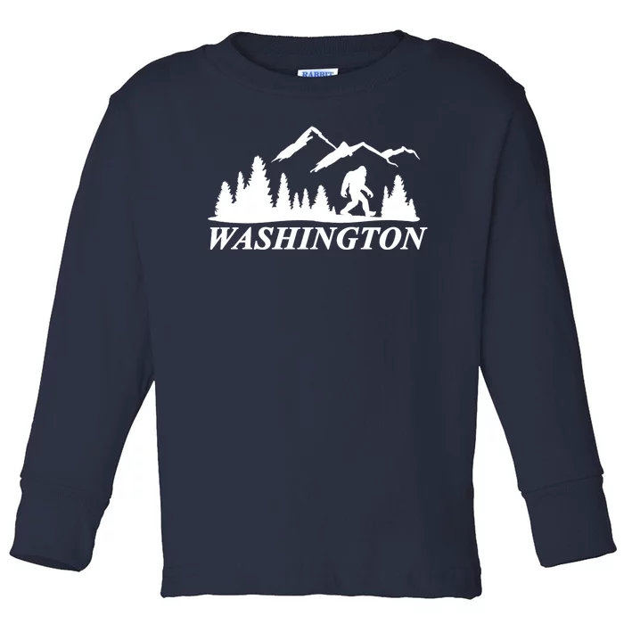 Washington Big Foot Mountain Toddler Long Sleeve Shirt