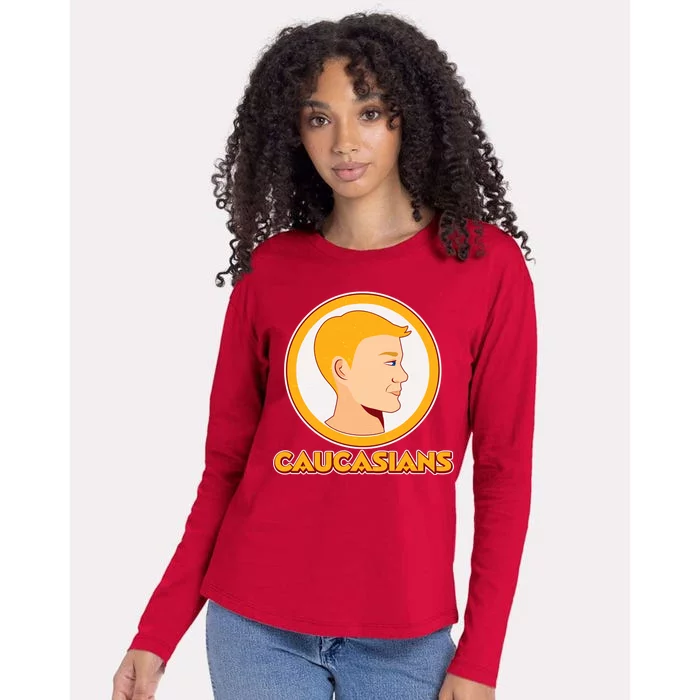 Washington Caucasians Football Logo Womens Cotton Relaxed Long Sleeve T-Shirt