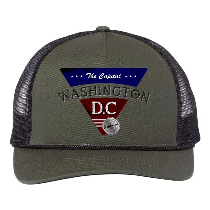 Washington D.C Land of the Free Logo Retro Rope Trucker Hat Cap