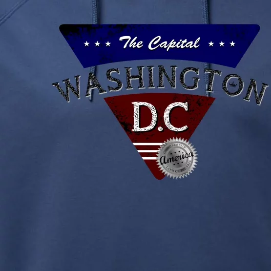 Washington D.C Land of the Free Logo Performance Fleece Hoodie