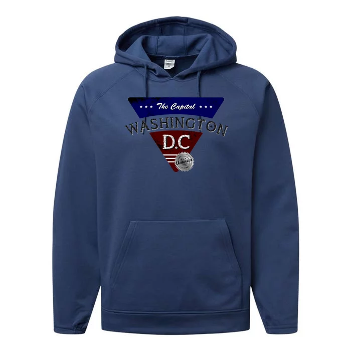 Washington D.C Land of the Free Logo Performance Fleece Hoodie