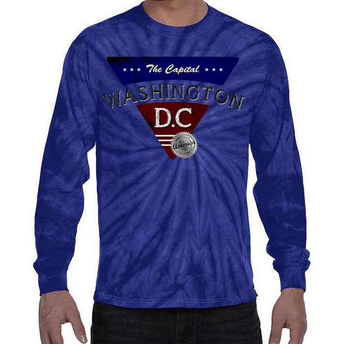 Washington D.C Land of the Free Logo Tie-Dye Long Sleeve Shirt